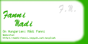 fanni madi business card