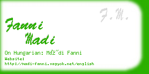 fanni madi business card